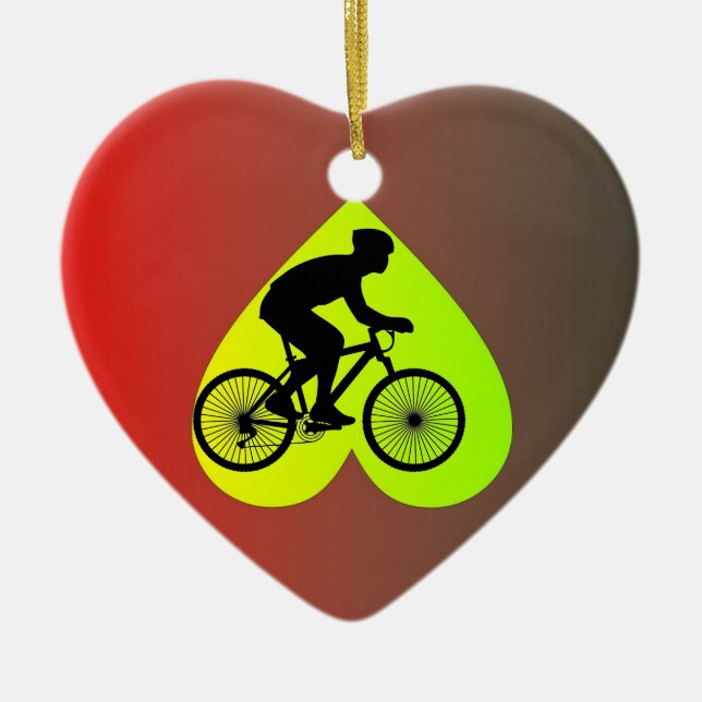 Cyclist Ceramic Ornament (Front)