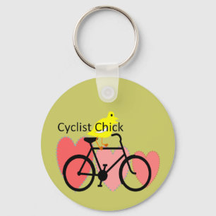 cyclist CHICK--Biking, Bicycle Enthusiast Gifts Keychain