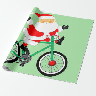 Cyclist Christmas Biking Holiday Wrapping Paper