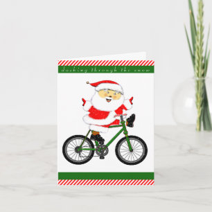 Cyclist Christmas Holiday Card