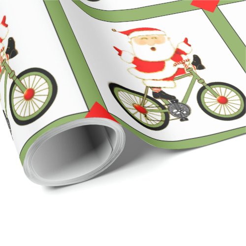 Cyclist Christmas Holiday Wrapping Paper