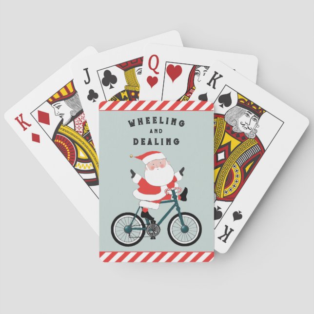 Cyclist Christmas Stocking Stuffer Poker Cards (Back)