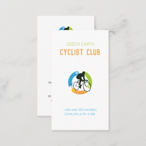  Cyclist Club  Sports Business Card