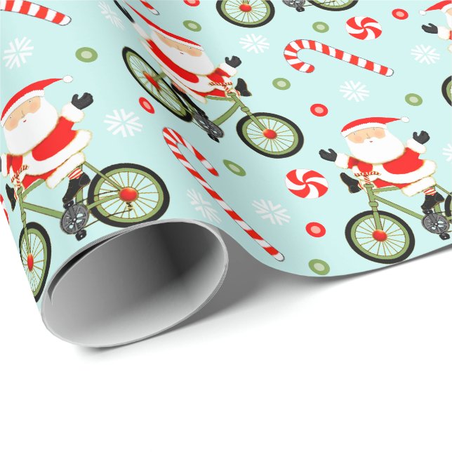 Cyclist Cycling Holiday Gift Wrapping Paper (Roll Corner)