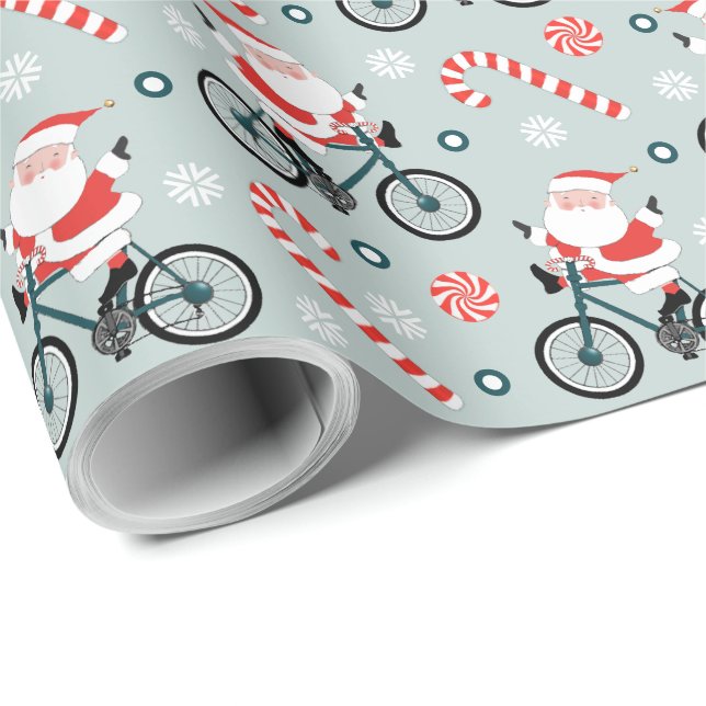Cyclist Cycling Holiday Gift Wrapping Paper (Roll Corner)