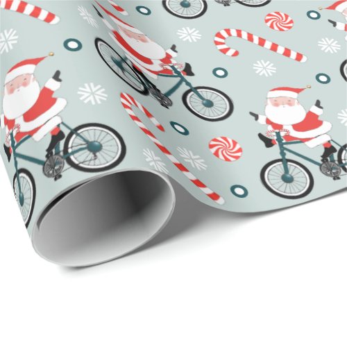 Cyclist Cycling Holiday Gift Wrapping Paper
