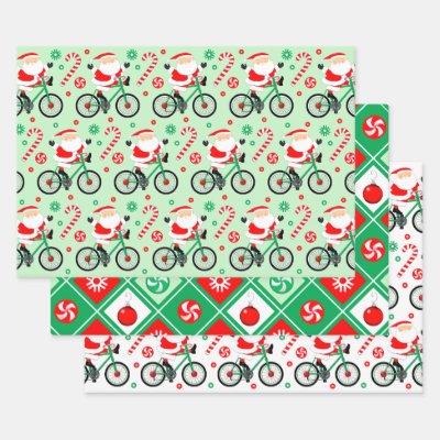 Cyclist Cycling Holiday Gift Wrapping Paper Sheets
