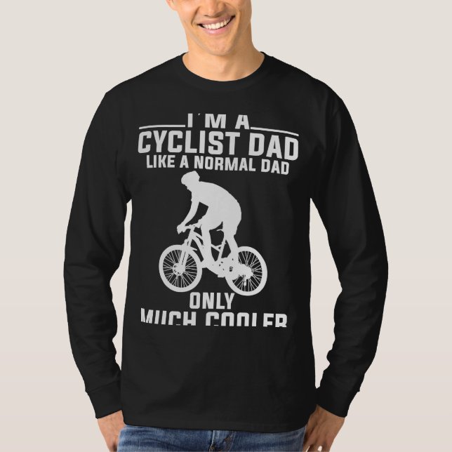Cyclist Dad Bicycle Cycling Mountain Bike Father's T-Shirt (Front)
