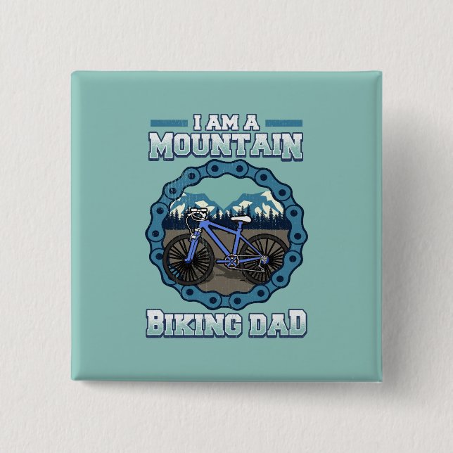 Cyclist Dad Mountain Biker Father’s Day Button (Front)
