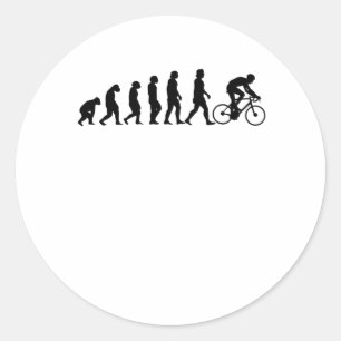 Cyclist Evolution Bike Cycling Gift Classic Round Sticker