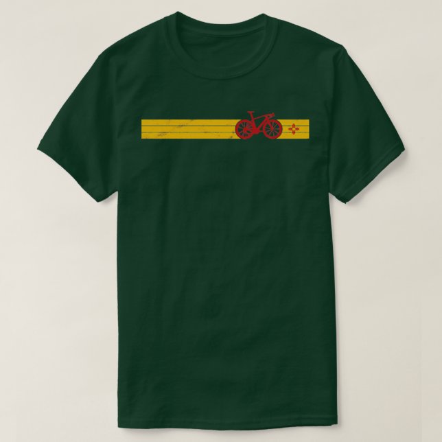 Cyclist Flag New Mexico NM Zia Love Bike Racing Re T-Shirt (Design Front)