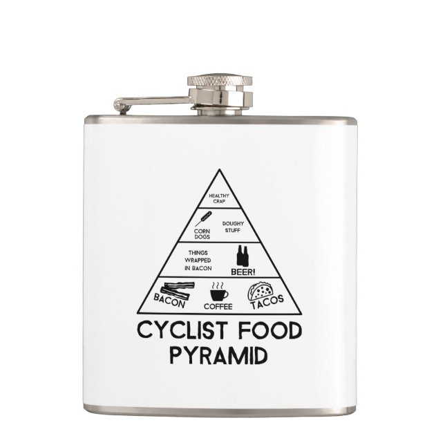 Cyclist Food Pyramid Flask (Front)