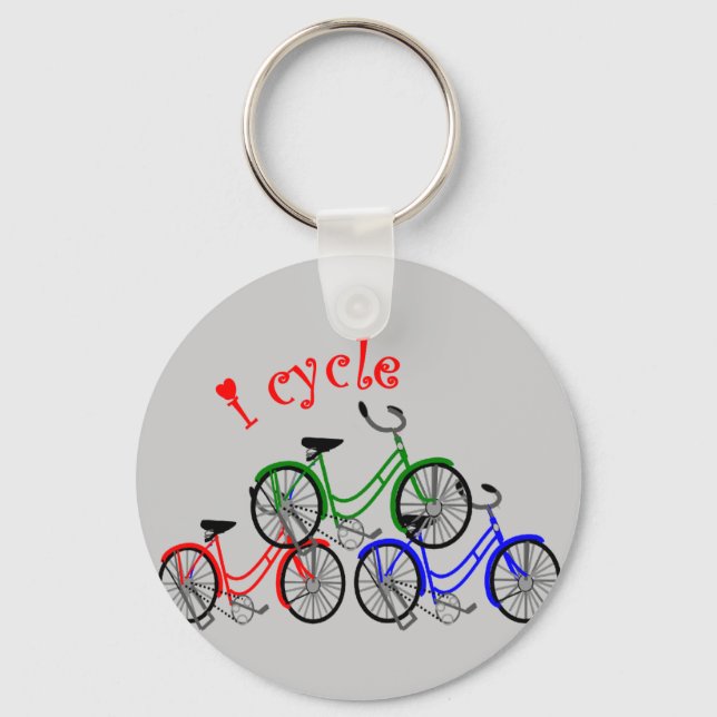 Cyclist Gifts (Bicycling) design Keychain (Front)