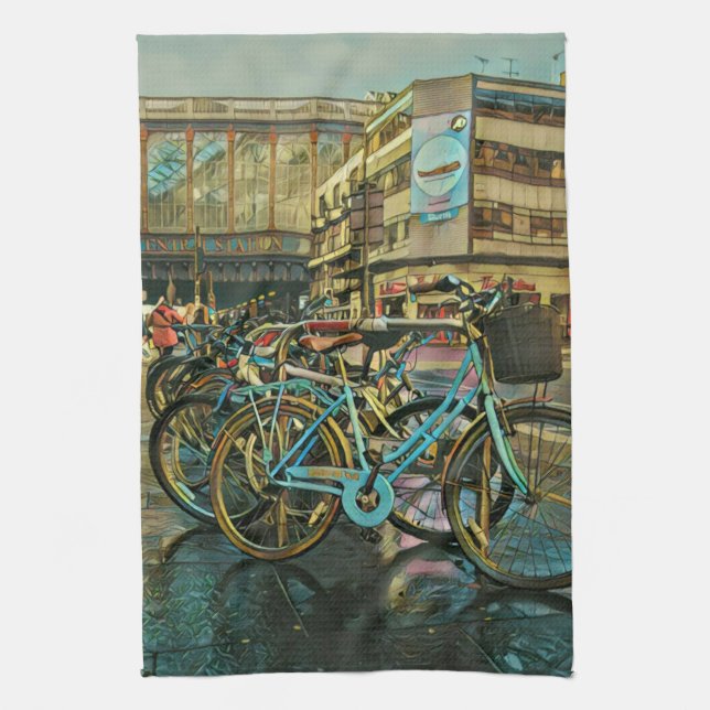 Cyclist gifts for dad kitchen towel (Vertical)