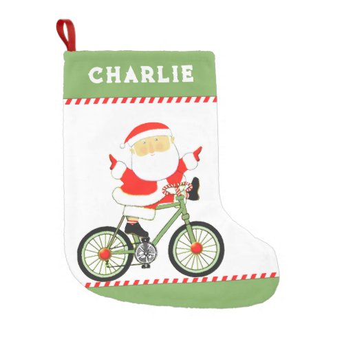 Cyclist Holiday Gift Small Christmas Stocking