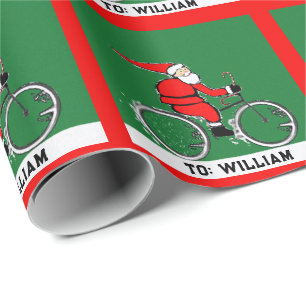 Cyclist Holiday Gift Wrapping Paper