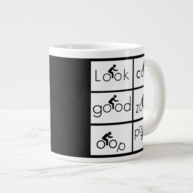 Cyclist Humor Giant Coffee Mug (Front Right)
