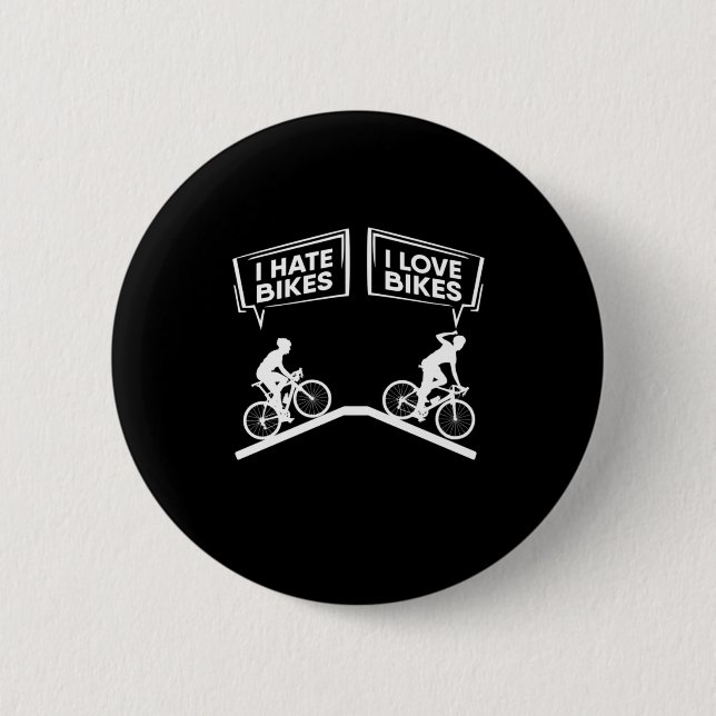 Cyclist I Love Bikes Button (Front)