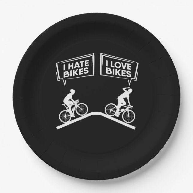 Cyclist I Love Bikes Paper Plates (Front)