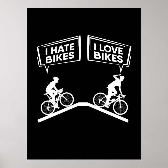 Cyclist I Love Bikes Poster (Front)