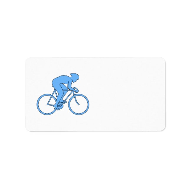 Cyclist in a Race. Blue. Label (Front)
