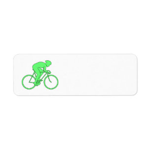 Cyclist in Green. Label