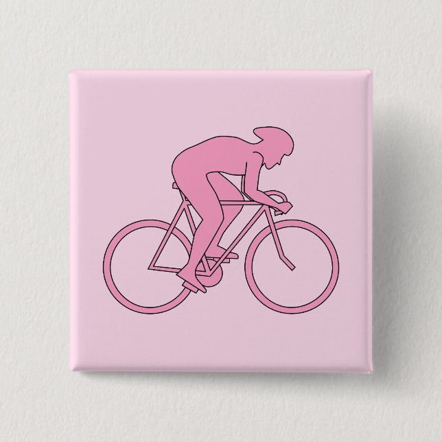 Cyclist in Pink Button (Front)
