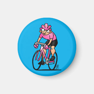 Cyclist in the Maglia Rosa Magnet