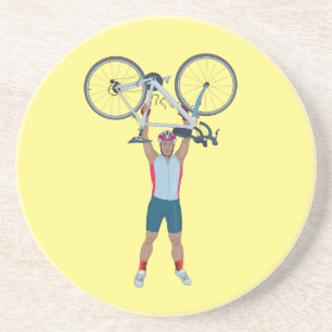 Cyclist Lifting a Bicycle Coaster