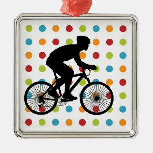 Cyclist Metal Ornament
