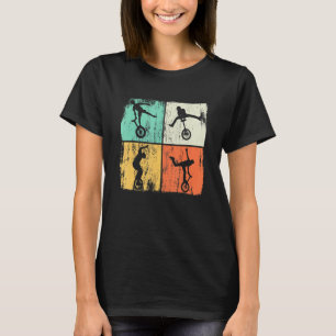 Cyclist Monocycle Unicycling Unicycle Retro For Ki T-Shirt