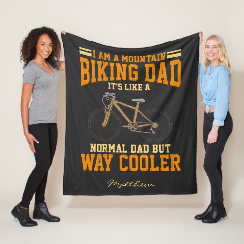 Cyclist Mountain Bike Dad Like Normal Personalized Fleece Blanket