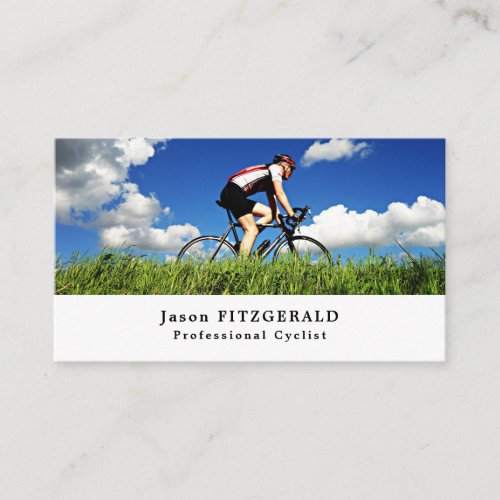 Cyclist on Grass Cycling Bicyclist Business Card