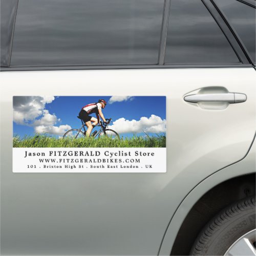 Cyclist on Grass Cycling Bicyclist Store Car Magnet