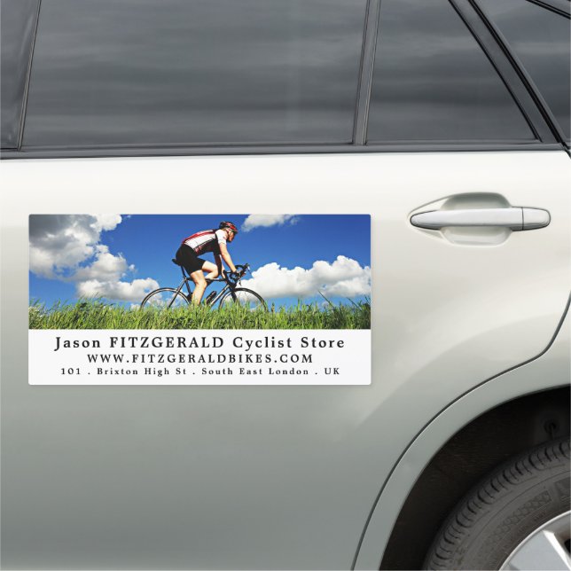 Cyclist on Grass, Cycling, Bicyclist Store Car Magnet (In Situ)
