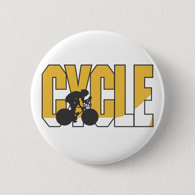 Cyclist Pinback Button (Front)
