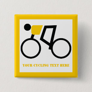Cyclist riding his bicycle custom button