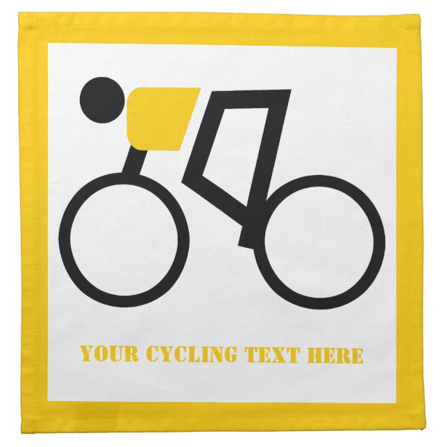 Cyclist riding his bicycle custom cloth napkin (Front)