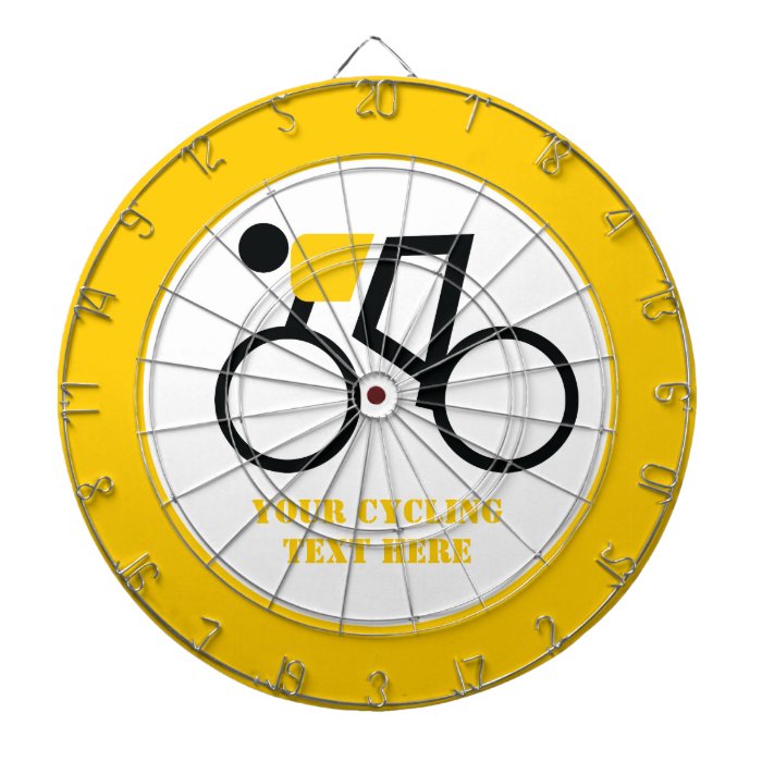 Cyclist riding his bicycle custom dart board