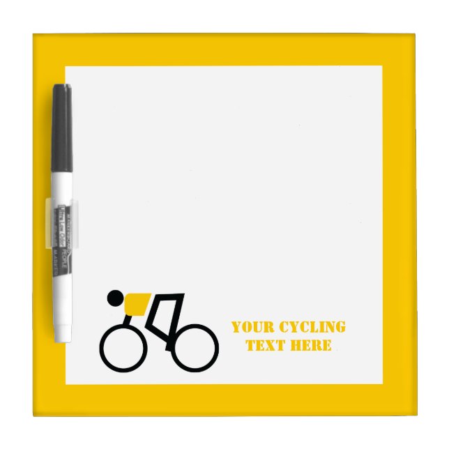 Cyclist riding his bicycle custom Dry-Erase board (Front)