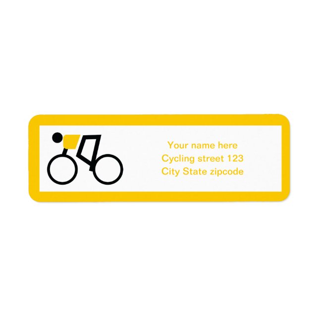 Cyclist riding his bicycle custom label (Front)