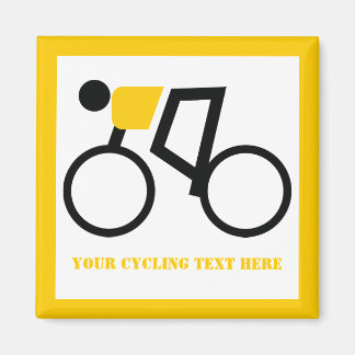 Cyclist riding his bicycle custom magnet