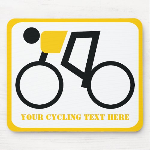 Cyclist riding his bicycle custom mouse pad