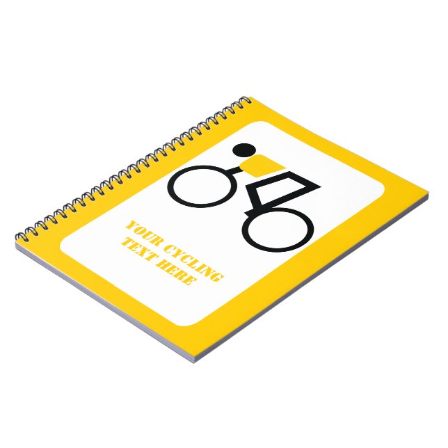 Cyclist riding his bicycle custom notebook (Left Side)