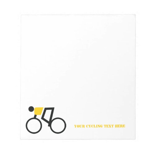 Cyclist riding his bicycle custom notepad