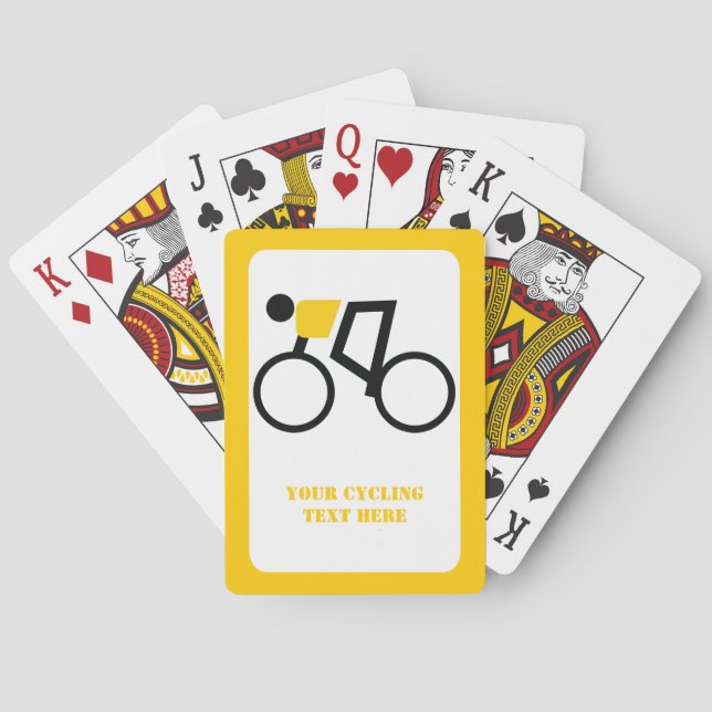Cyclist riding his custom poker cards (Back)