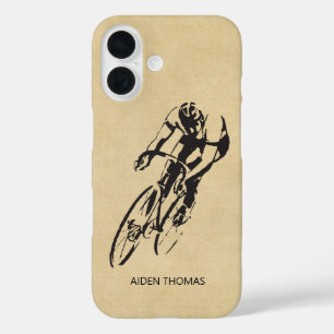Cyclist Road Racer with Name iPhone 16 Case
