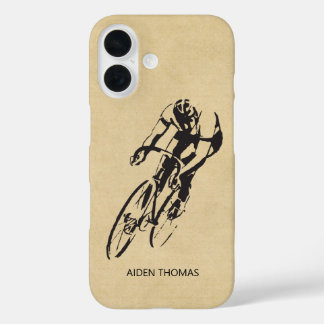 Cyclist Road Racer with Name iPhone 16 Case