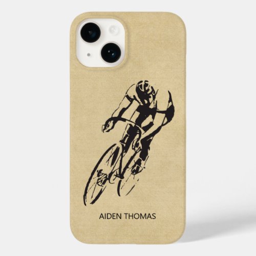 Cyclist Road Racer with Name Case_Mate iPhone 14 Case