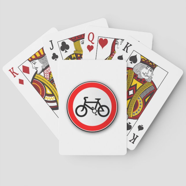 Cyclist Road Traffic Sign Poker Cards (Back)